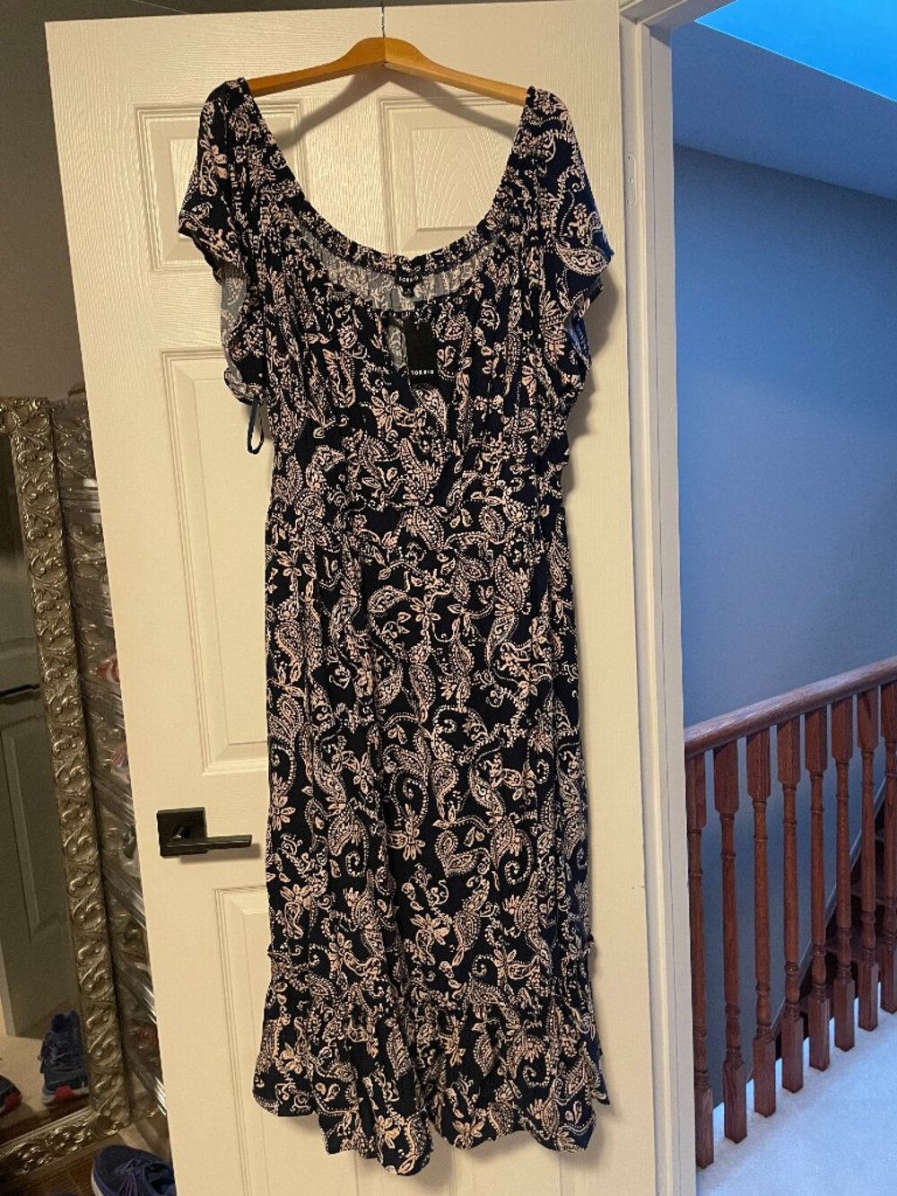 NWT Torrid Paisley Off-the-Shoulder Tiered Maxi Dress - Size 5
